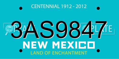 3AS9847 New Mexico License Plate
