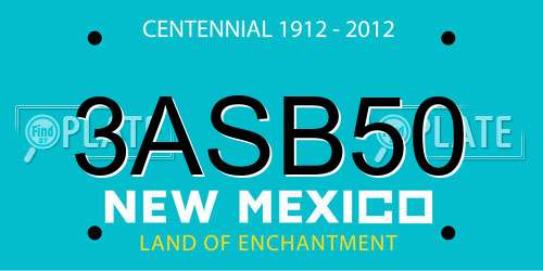 3ASB50 New Mexico License Plate