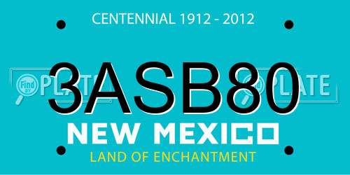 3ASB80 New Mexico License Plate