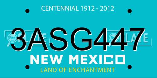 3ASG447 New Mexico License Plate