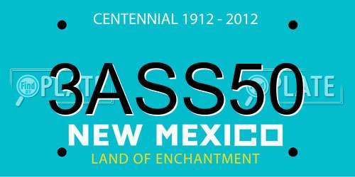 3ASS50 New Mexico License Plate