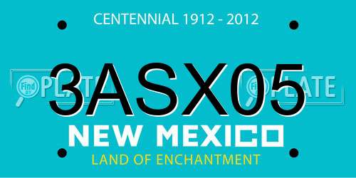 3ASX05 New Mexico License Plate