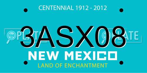 3ASX08 New Mexico License Plate