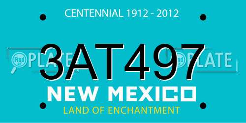 3AT497 New Mexico License Plate