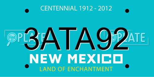 3ATA92 New Mexico License Plate