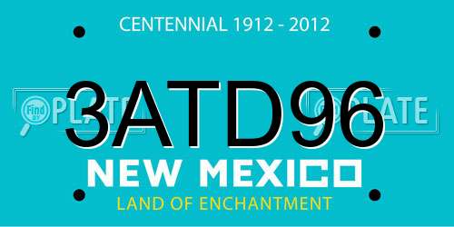 3ATD96 New Mexico License Plate