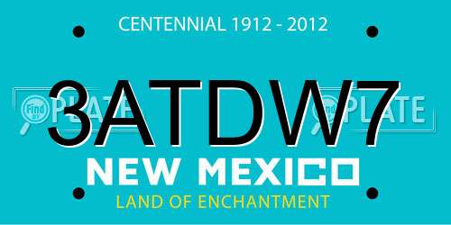 3ATDW7 New Mexico License Plate