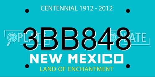 3BB848 New Mexico License Plate