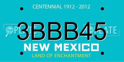 3BBB45 New Mexico License Plate