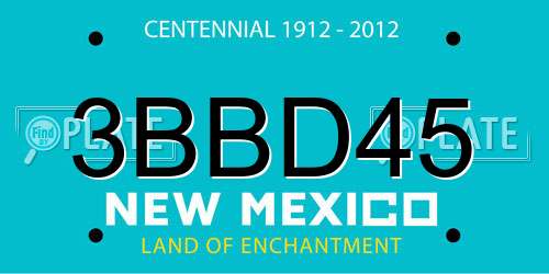 3BBD45 New Mexico License Plate