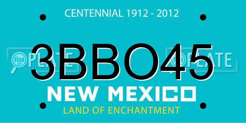 3BBO45 New Mexico License Plate