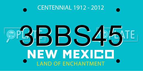 3BBS45 New Mexico License Plate