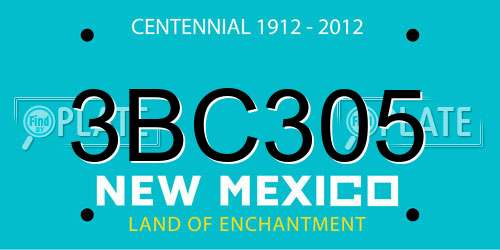 3BC305 New Mexico License Plate