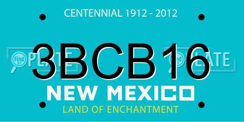 3BCB16 New Mexico License Plate