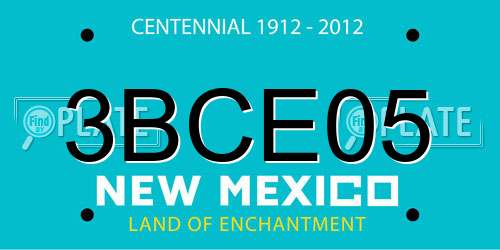3BCE05 New Mexico License Plate