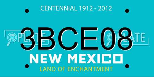3BCE08 New Mexico License Plate