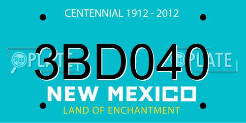 3BD040 New Mexico License Plate