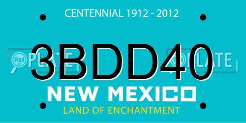 3BDD40 New Mexico License Plate