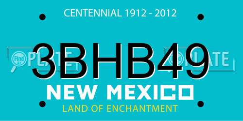 3BHB49 New Mexico License Plate