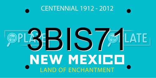 3BIS71 New Mexico License Plate
