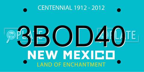 3BOD40 New Mexico License Plate