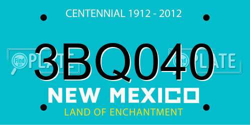 3BQ040 New Mexico License Plate