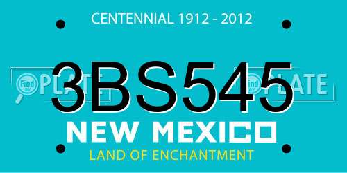 3BS545 New Mexico License Plate