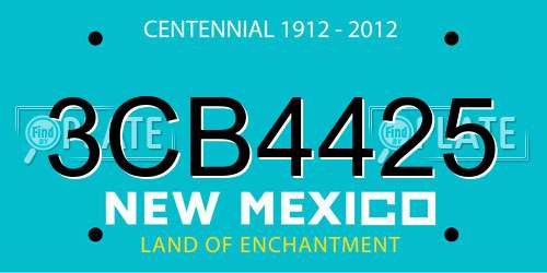3CB4425 New Mexico License Plate