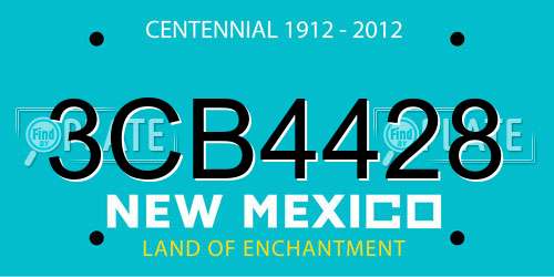 3CB4428 New Mexico License Plate