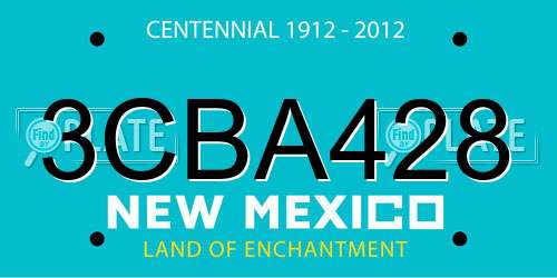 3CBA428 New Mexico License Plate
