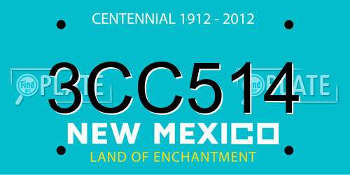 3CC514 New Mexico License Plate