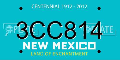 3CC814 New Mexico License Plate