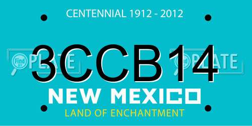 3CCB14 New Mexico License Plate