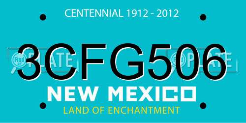 3CFG506 New Mexico License Plate