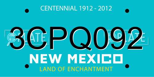 3CPQ092 New Mexico License Plate