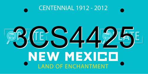 3CS4425 New Mexico License Plate