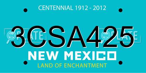 3CSA425 New Mexico License Plate