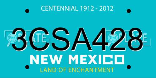 3CSA428 New Mexico License Plate