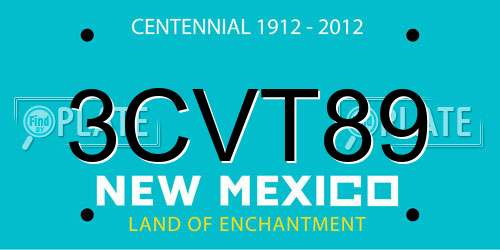 3CVT89 New Mexico License Plate