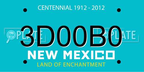 3D00B0 New Mexico License Plate