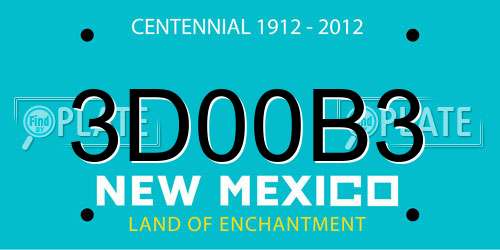 3D00B3 New Mexico License Plate