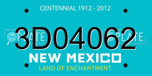 3D04062 New Mexico License Plate