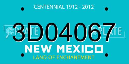 3D04067 New Mexico License Plate
