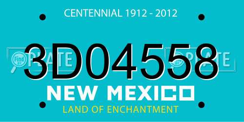 3D04558 New Mexico License Plate