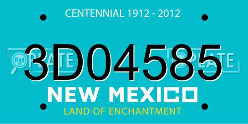 3D04585 New Mexico License Plate