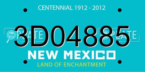 3D04885 New Mexico License Plate