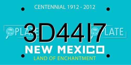 3D44I7 New Mexico License Plate