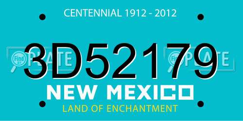 3D52179 New Mexico License Plate