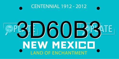 3D60B3 New Mexico License Plate