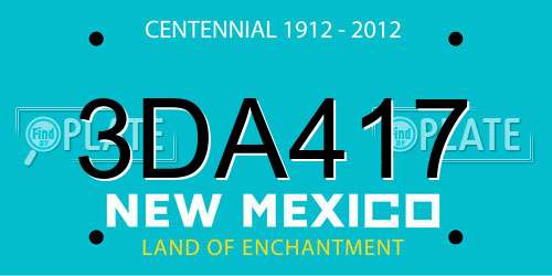 3DA417 New Mexico License Plate